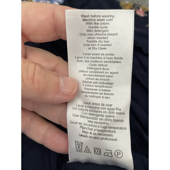 Motherhood Maternity Boho Maxi Dress Size Medium Floral Crochet Spaghetti Strap - Picture 8 of 10